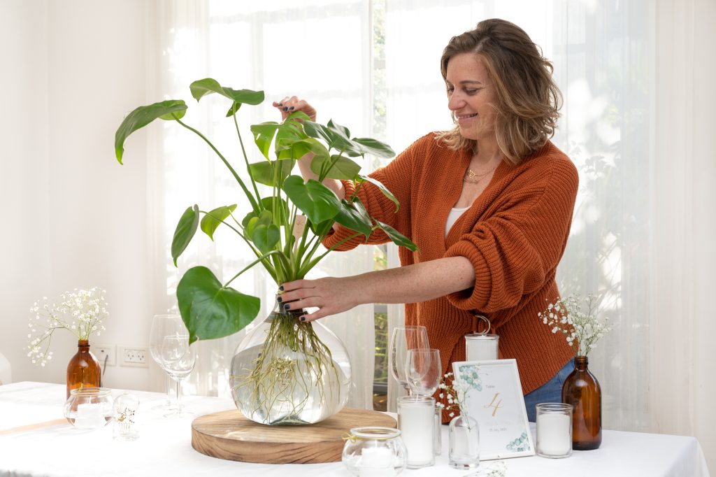 אגרטל זכוכית מעוצב לזר הידרופוני